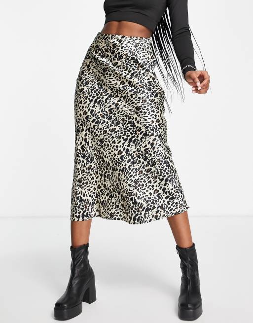 Leopard print clearance midi skirt asos