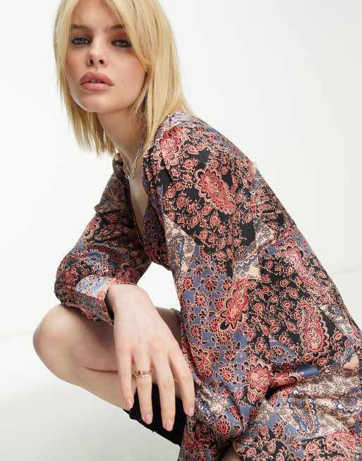 Free people patchwork on sale bell sleeve dress