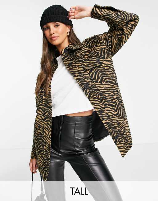 Violet Romance Tall oversized shacket in animal print