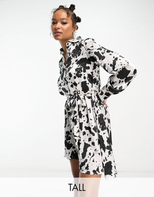 Violet Romance Tall satin belted mini dress in cow print - ASOS Price Checker