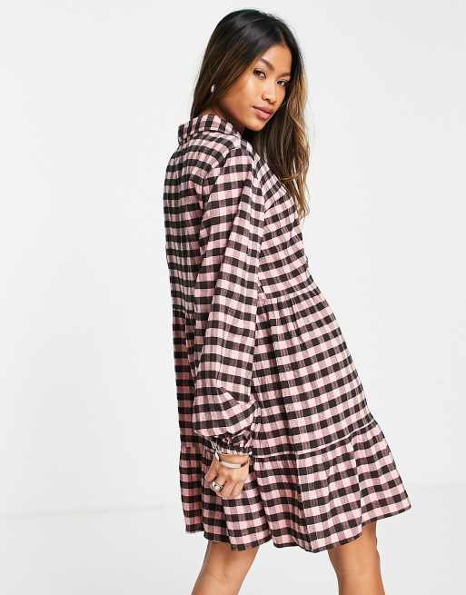 Asos pink best sale gingham dress