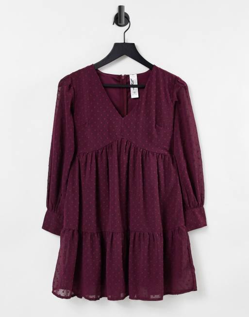 Violet Romance - Vestito grembiule corto bordeaux