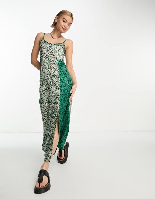 Violet Romance - Vestito midi in raso a fiori