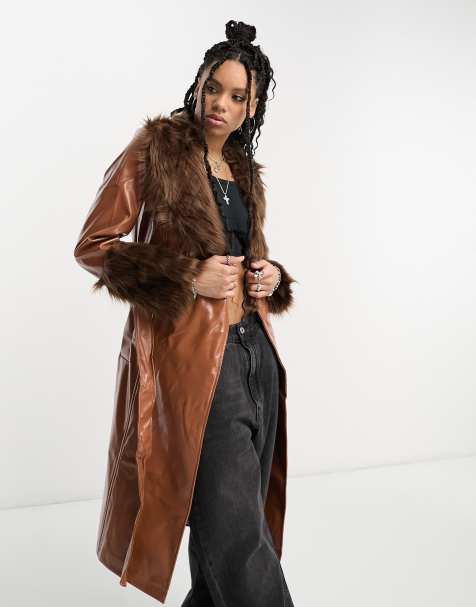 Buy Black Quilted Faux Fur Cuff Short Coat 14, Coats