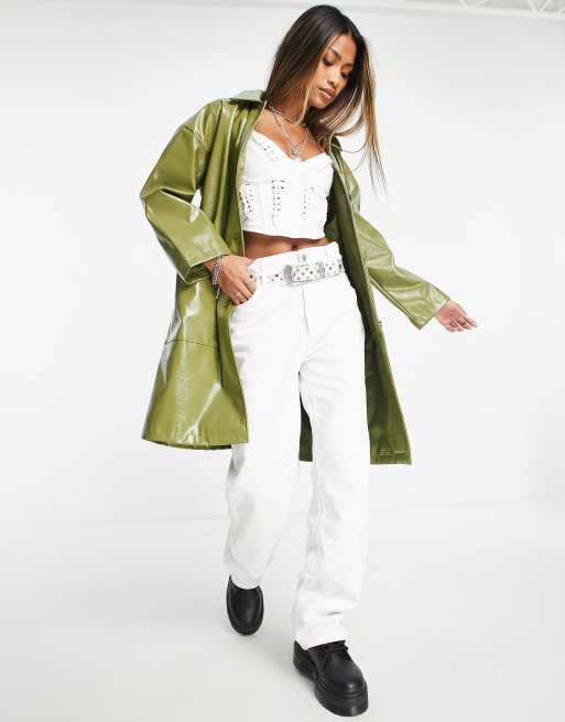 Violet Romance vinyl mac in olive