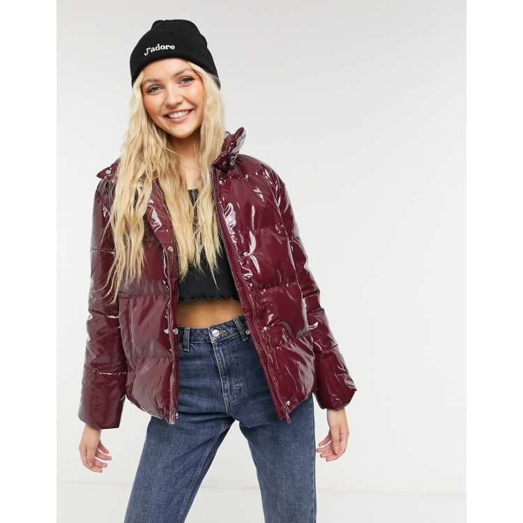 Asos vinyl cheap puffer jacket