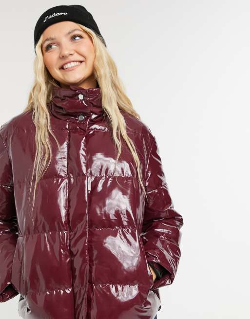 Puffer vinyl outlet coat