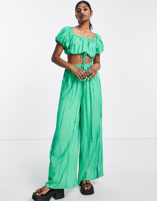 Violet Romance wide leg pants in tie dye - part of a set