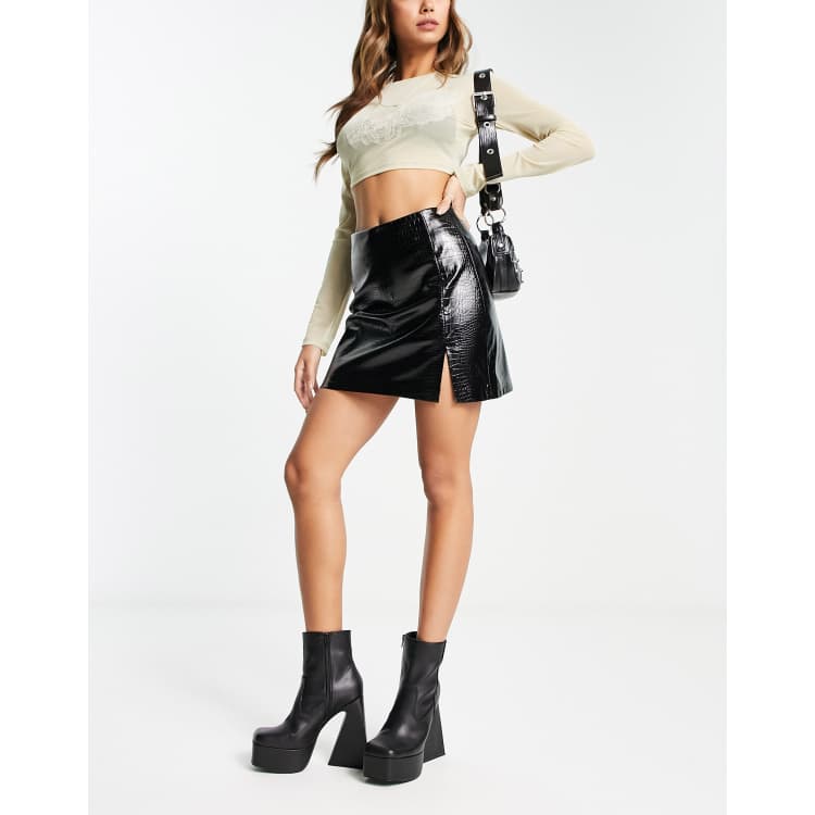 Long leather skirt 7 little words sale