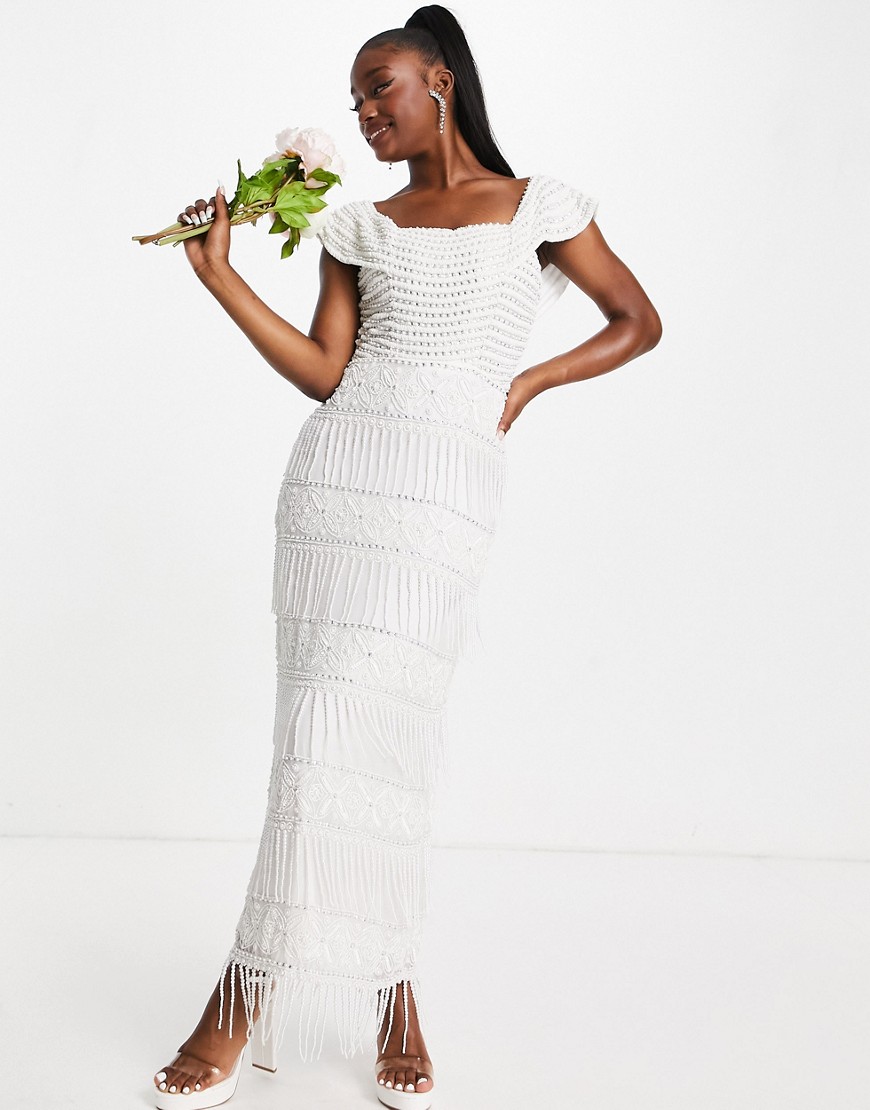 Virgos Lounge – Bridal – Kleid in Weiß mit Carmenausschnitt