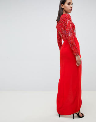 red embellished dress