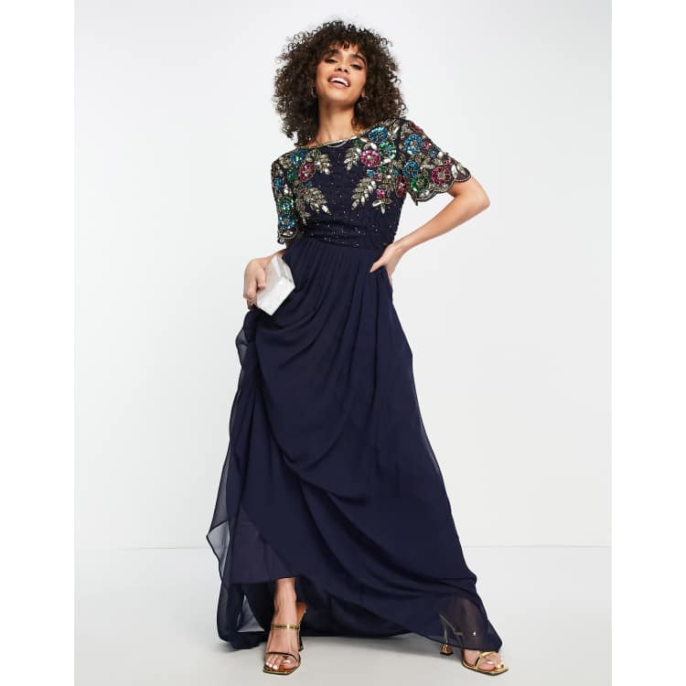 Astral Geometric Embellished Maxi Dress