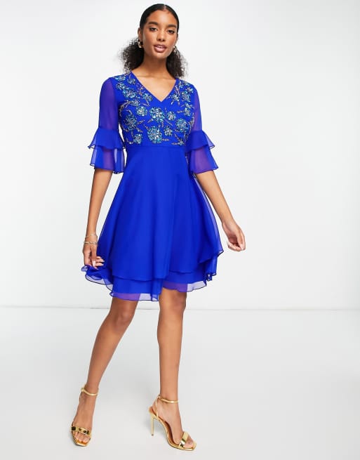 Blue midi prom store dress