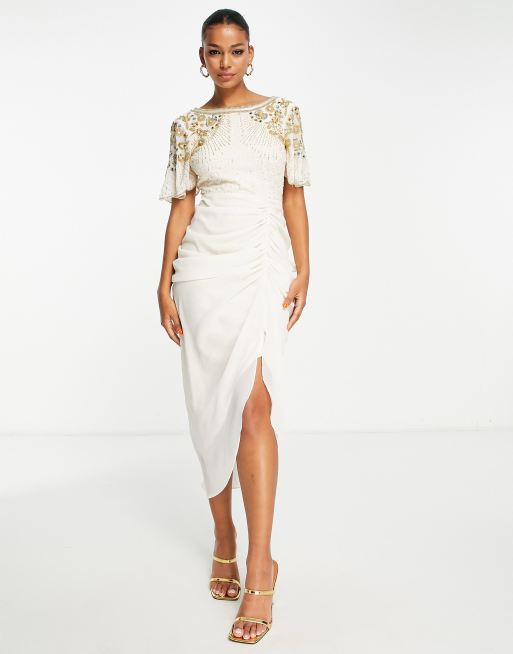 Cocktail dress outlet white and gold