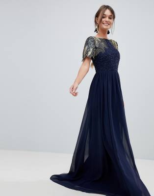 wine maxi dress with sleeves