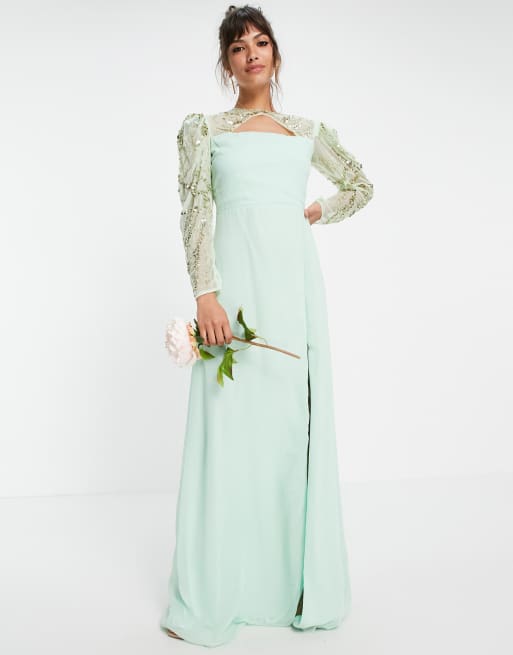 Asos mint green bridesmaid cheap dress