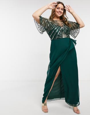 virgos lounge emerald green dress