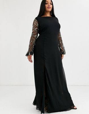 long sleeve floaty maxi dress