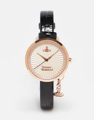 Vivienne Westwood - Bow - Uhr mit Himmelskörper-Anhänger in Schwarz und Goldtönen