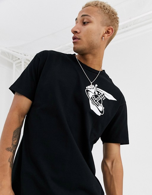 Vivienne Westwood boxy t-shirt with large logo in black