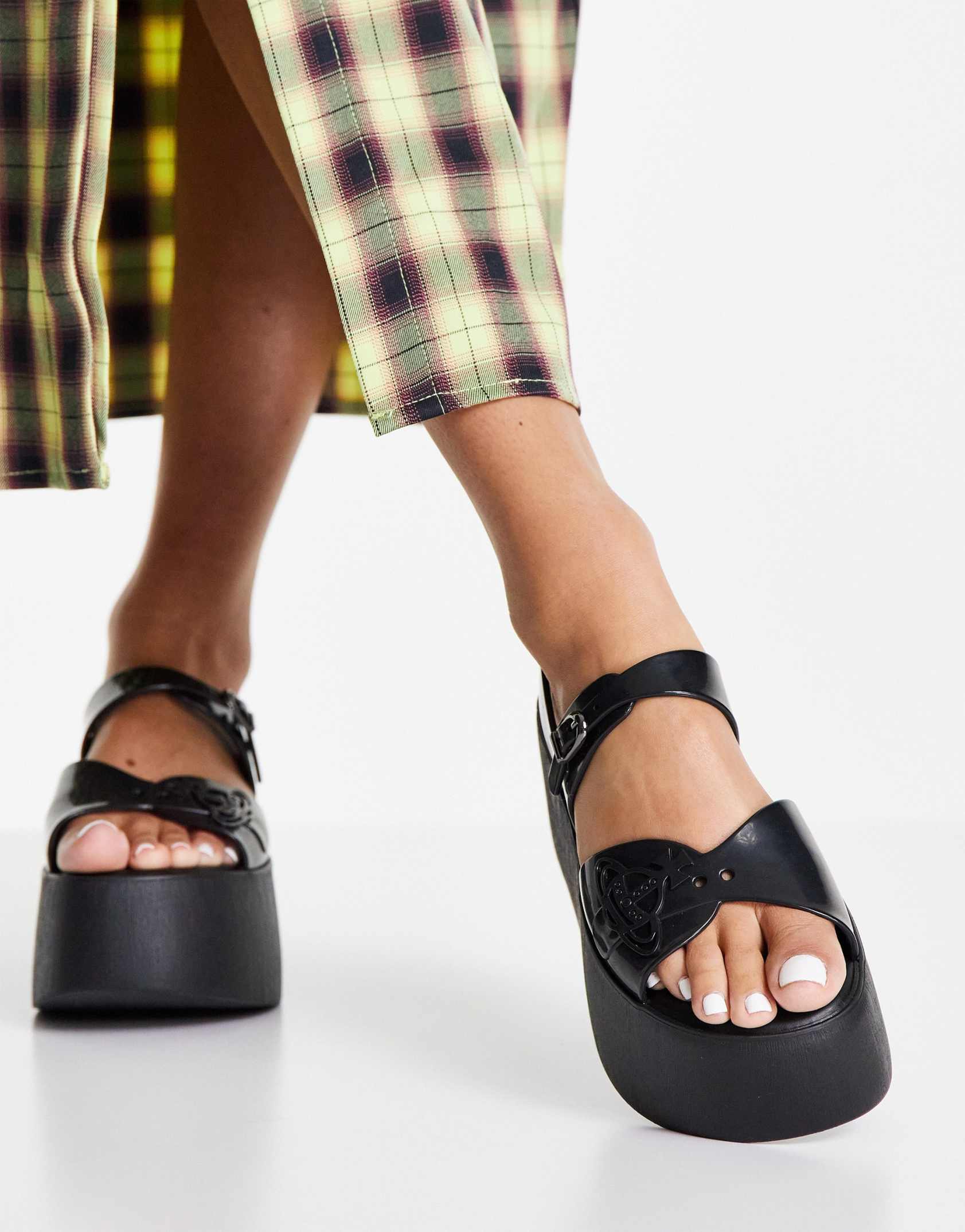 Vivienne Westwood by Melissa connect platform sandals in black ASOS Price Checker