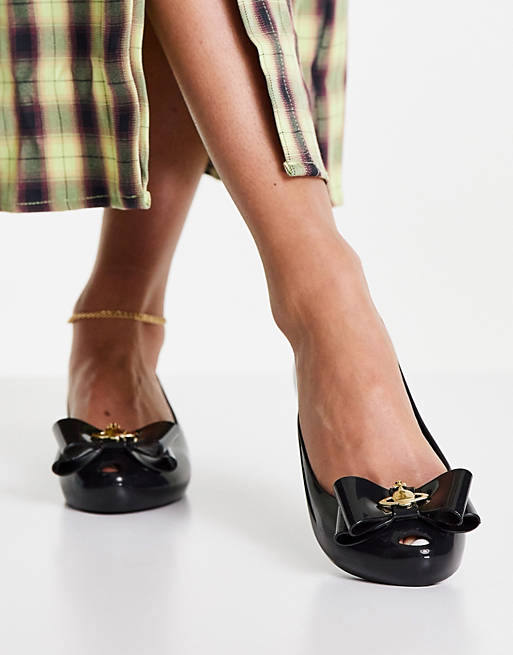 basen For tidlig Præstation Vivienne Westwood by Melissa ultragirl orb flat shoes in black | ASOS