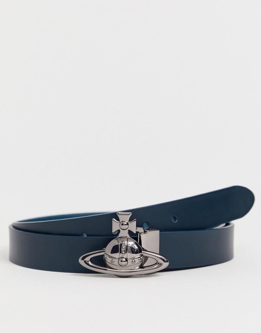 Vivienne Westwood - Cintura blu con fibbia con logo