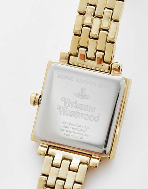 Vivienne Westwood Exhibitor watch with square dial in gold