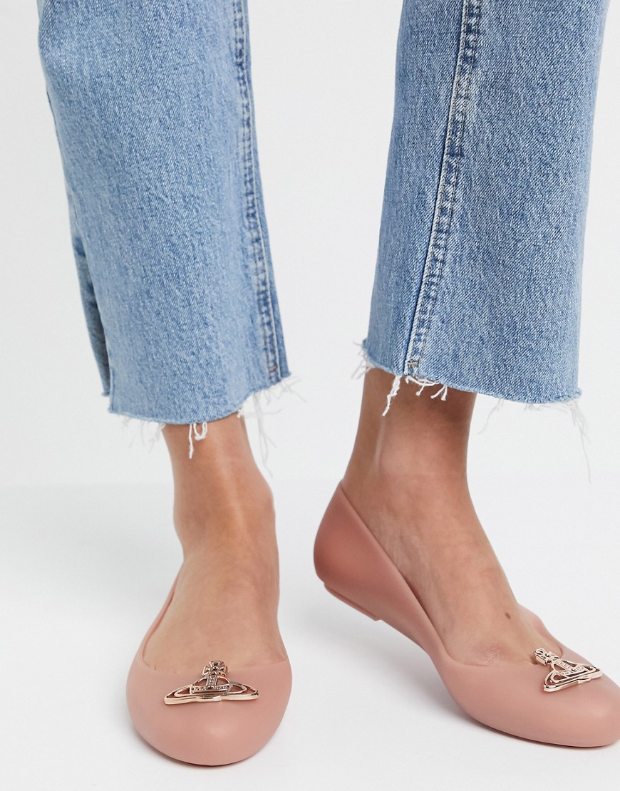 Vivienne Westwood for Melissa – Beige platta skor med logga-Neutral