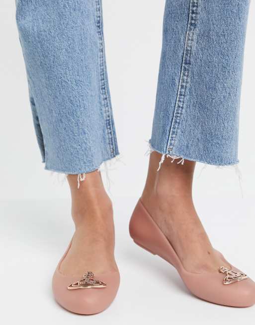 Vivienne Westwood For Melissa Bezowe Plaskie Buty Z Wykonczeniem Z Logo Asos