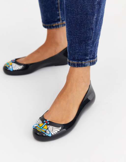 Vivienne westwood melissa black flats sale