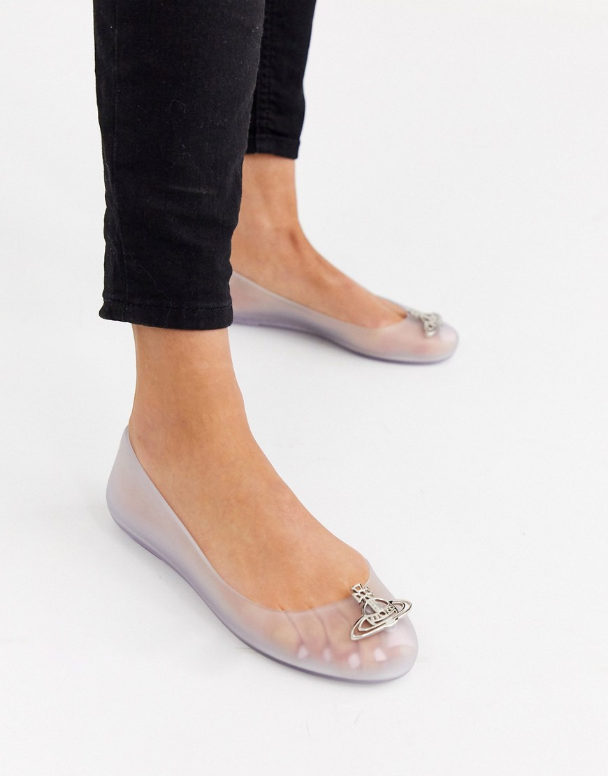 Vivienne Westwood for Melissa - Klare flade sko med logo-Gennemsigtig