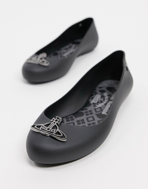 Vivienne Westwood for Melissa orb flat shoes in black