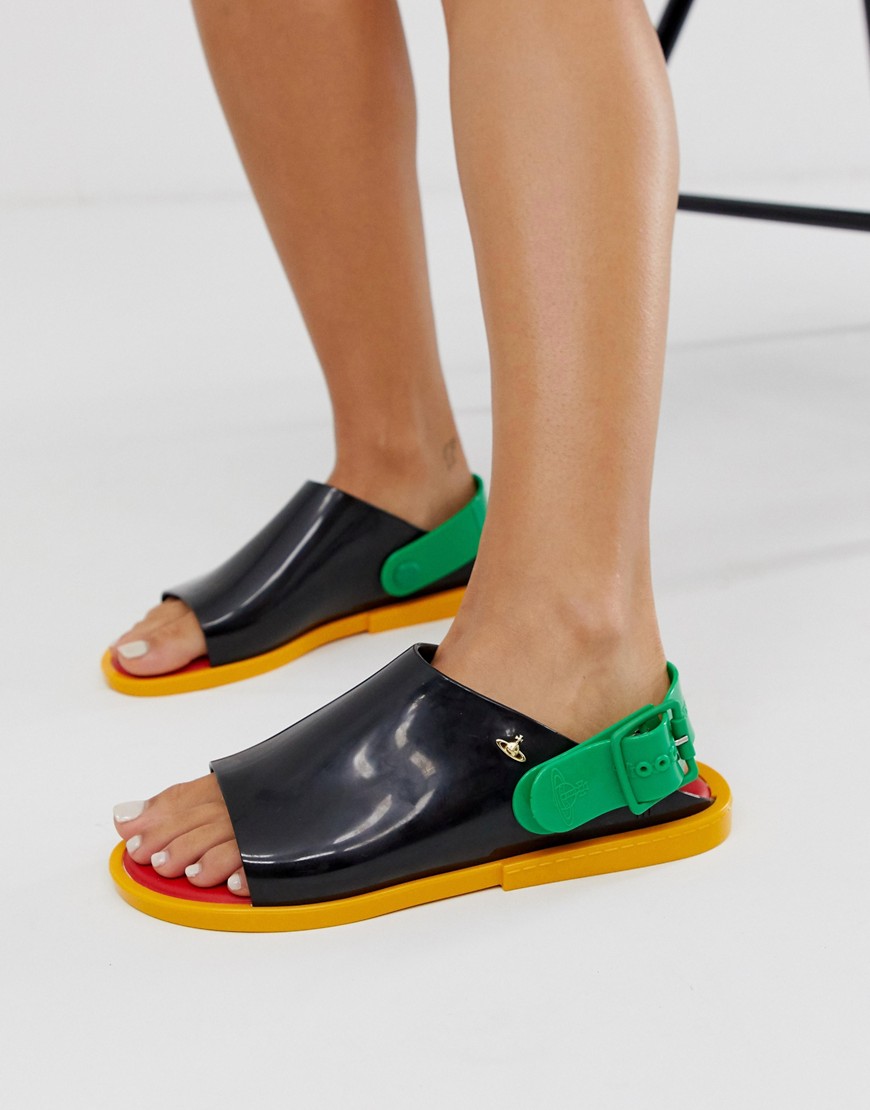 Vivienne Westwood for Melissa – Orb – Platta sandaler-Svart
