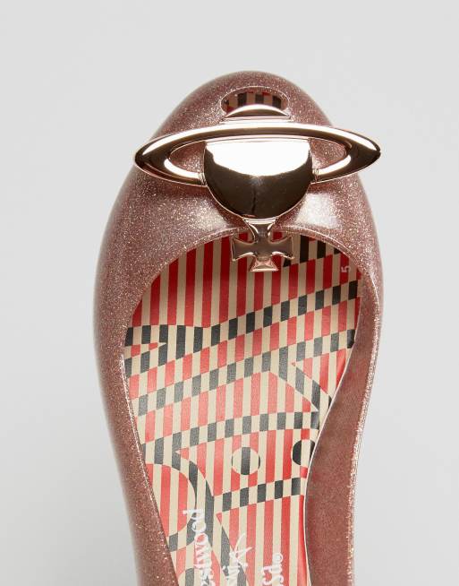 【新品、希少】Vivienne Westwood×Melissa Vivienne Westwood For Melissa UltraGirl – Różowe brokatowe