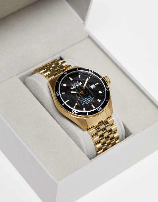 Vivienne Westwood Horloge met dikke schakelband in goud en zwart ASOS