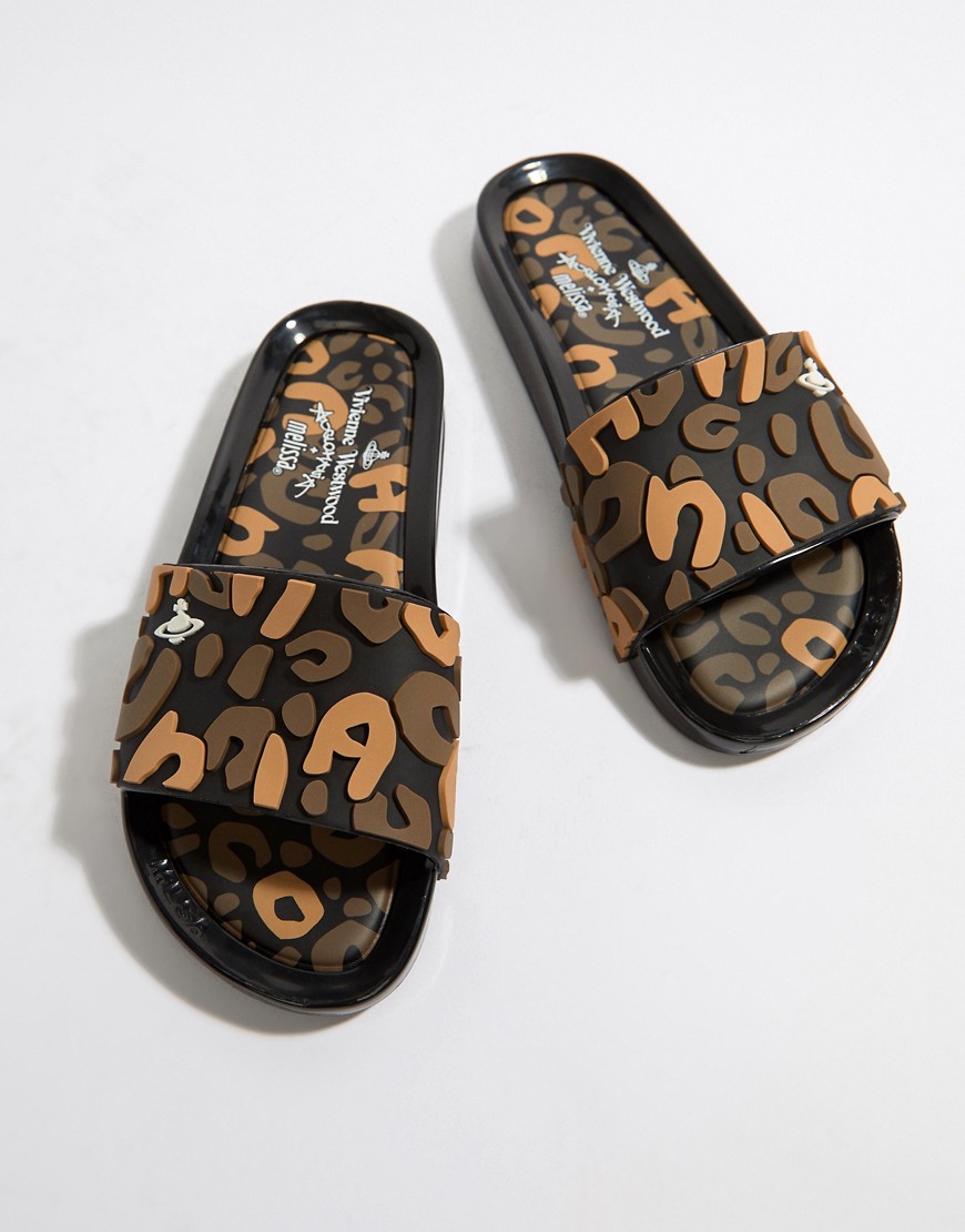 Vivienne Westwood – Leopardmönstrade tofflor-Svart