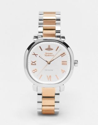Vivienne Westwood Mayfair watch in silver and rose gold