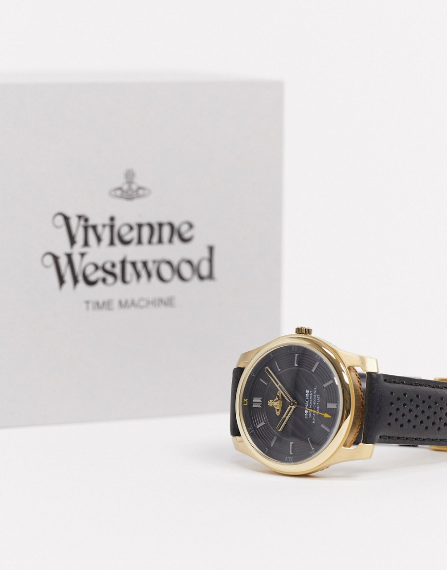 Vivienne Westwood mens Holborn II leather watch VV185GDBK-Black