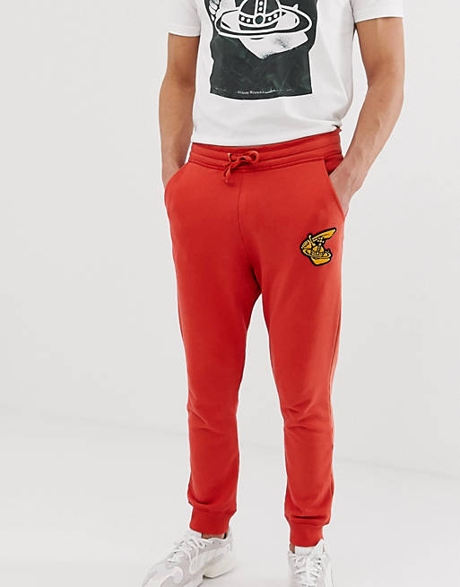 Vivienne Westwood organic cotton joggers in red with logo | ASOS