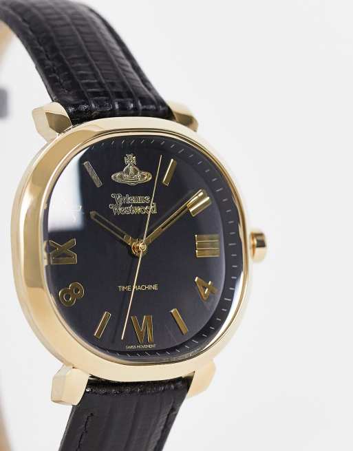 Vivienne Westwood - Orologio con quadrante squadrato nero e oro, 2 di 4