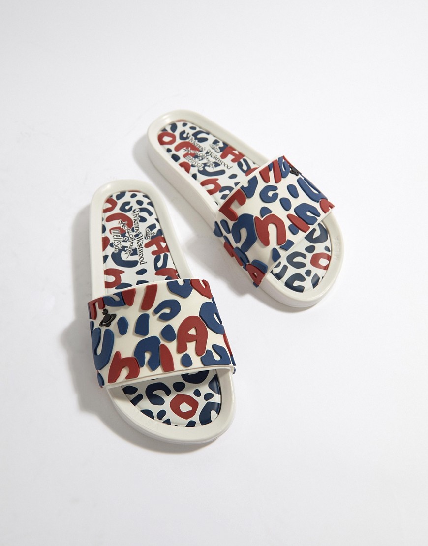 Vivienne Westwood - Slippers met luipaardmotief-Wit
