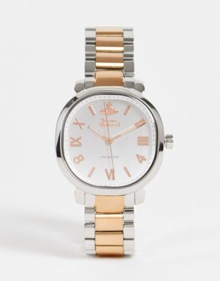 Vivienne Westwood two tone square face watch