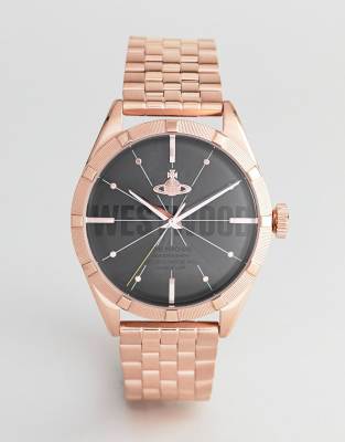 Vivienne Westwood VV192BKRS Conduit Bracelet Watch In Rose Gold