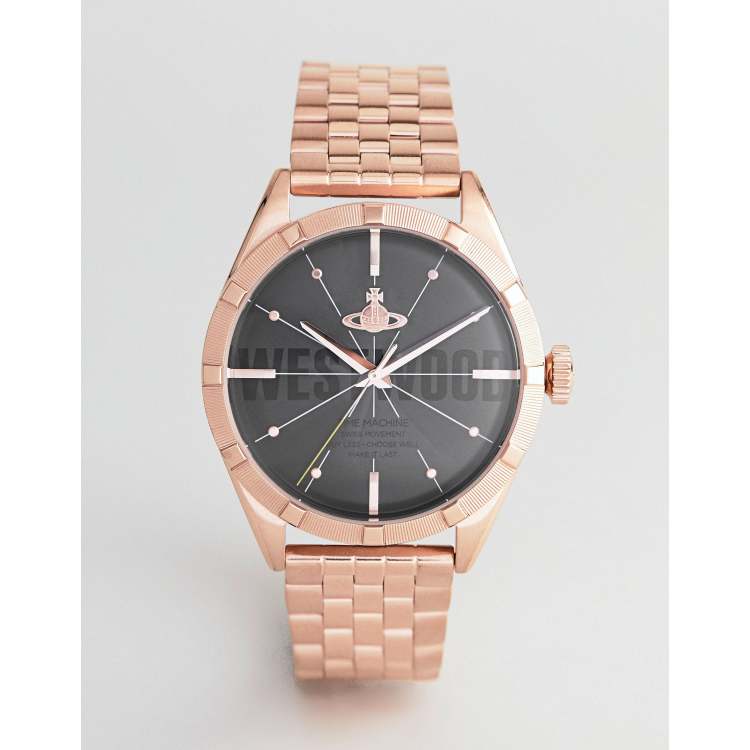 Vivienne Westwood VV192BKRS Conduit Bracelet Watch In Rose Gold