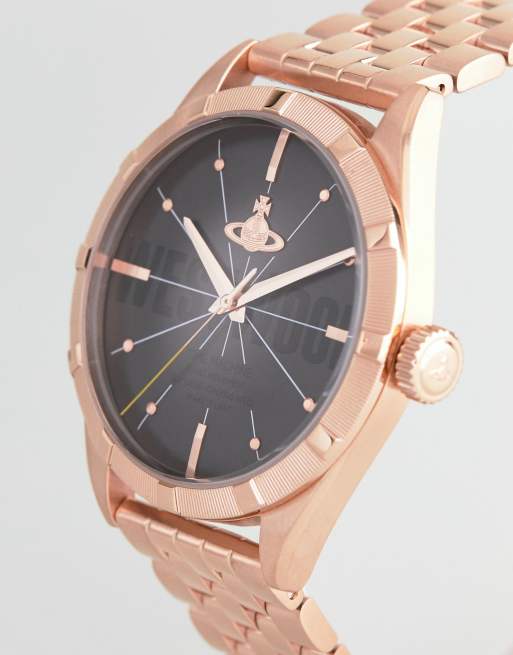 Vivienne Westwood VV192BKRS Conduit Bracelet Watch In Rose Gold