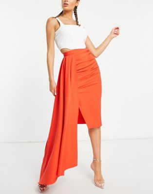 VL The Label midi skirt in orange co-ord
