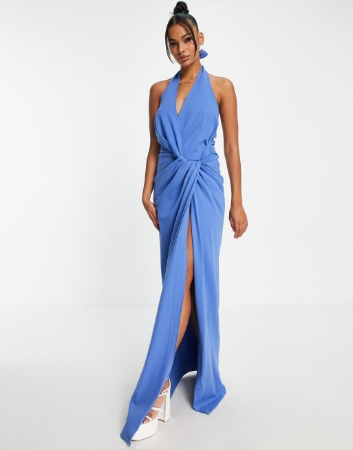 Asos Edition Split Side Plunge Maxi In Satin | iletisim.akdeniz.edu.tr