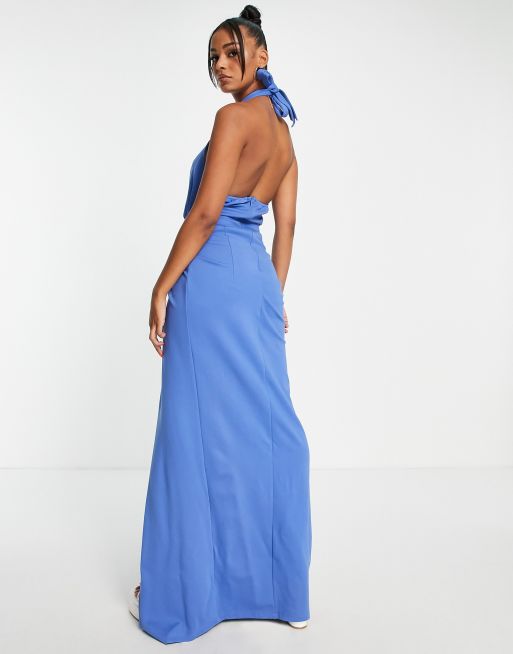 Robe bleu best sale clair longue