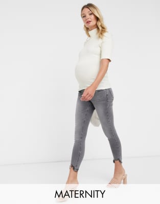 фото Водолазка из фактурного трикотажа с короткими рукавами fashion union maternity-кремовый fashion union maternity